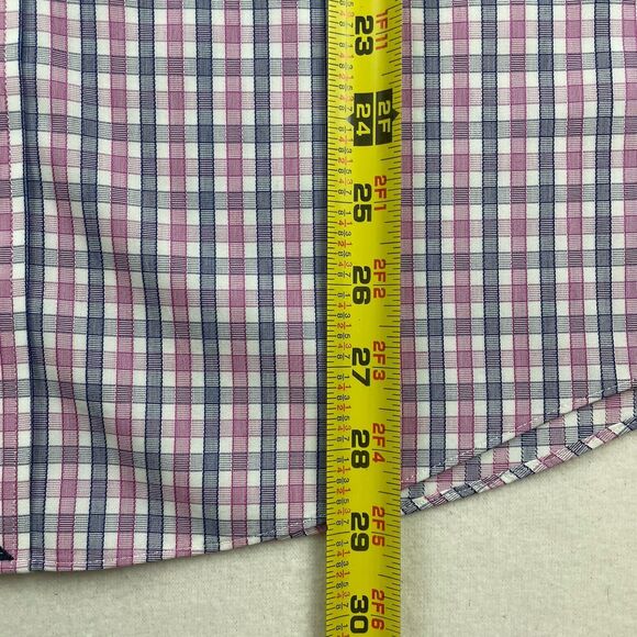 UNTUCKit  Mens Long Sleeve Button Up Plaid Check Shirt Blue Pink-L - Picture 6 of 11